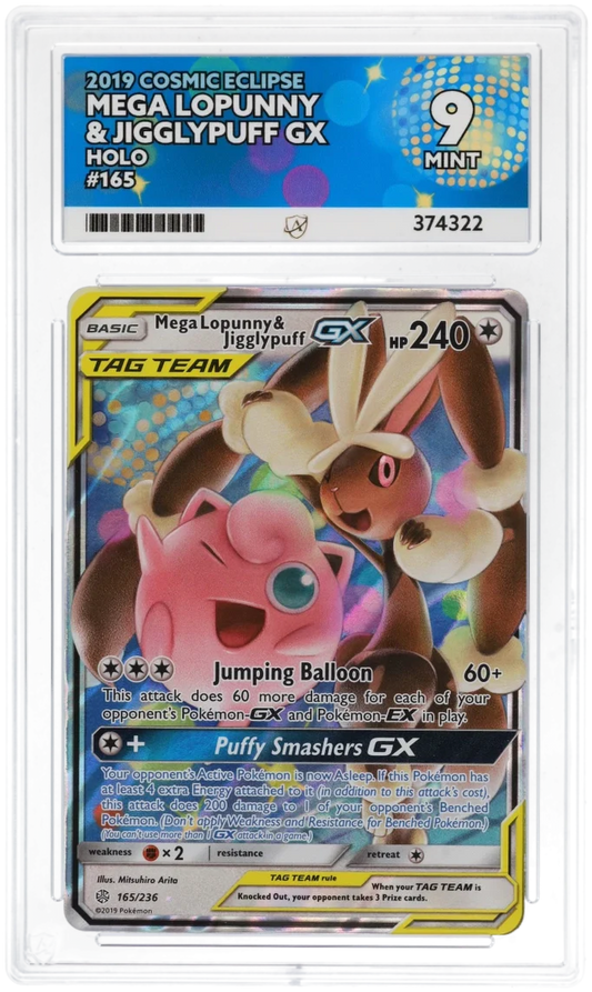 Mega Lopunny & Jigglypuff GX Holo 165 - Ace 9 - Cosmic Eclipse