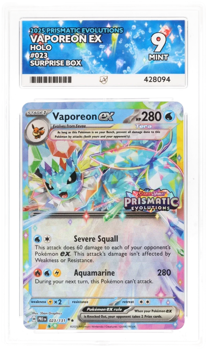 Vaporeon EX 23/131 - Ace 9 - Surprise Box Stamped