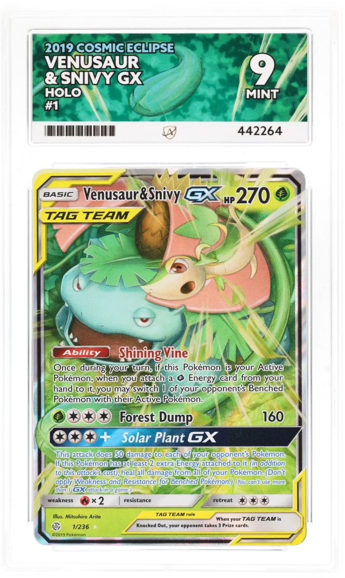 Venusaur & Snivy GX 1/236 - Ace 9 - Cosmic Eclipse