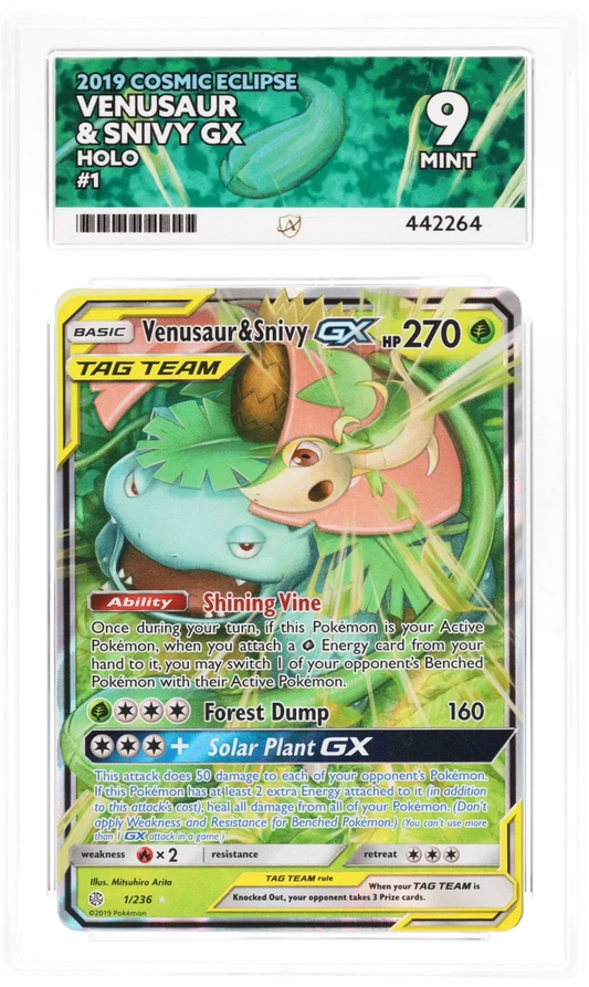 Venusaur & Snivy GX 1/236 - Ace 9 - Cosmic Eclipse