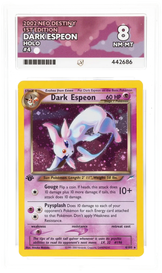 Dark Espeon Holo 4/105 - Ace 8 - 1st Edition Neo Destiny